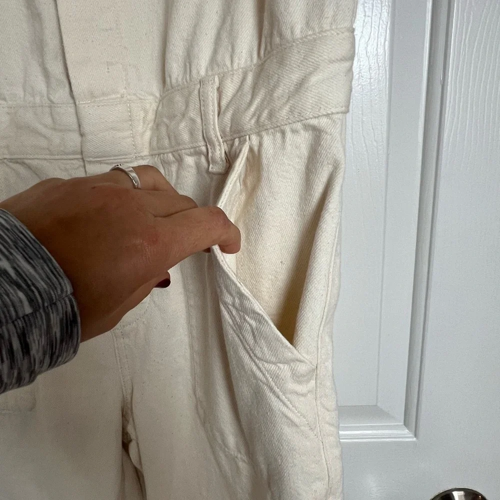 Everlane Short Sleeve‎ Denim Coveralls in Bone Size 4